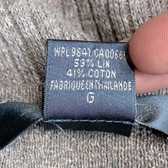 Eddie Bauer beige brown linen cotton lightweight button up knit vest L - Picture 4 of 11